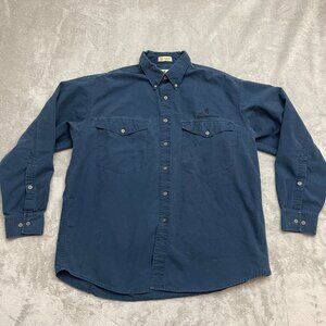 Browning Super Naturals Shirt XL Blue Long Sleeve Button Down Cotton Casual